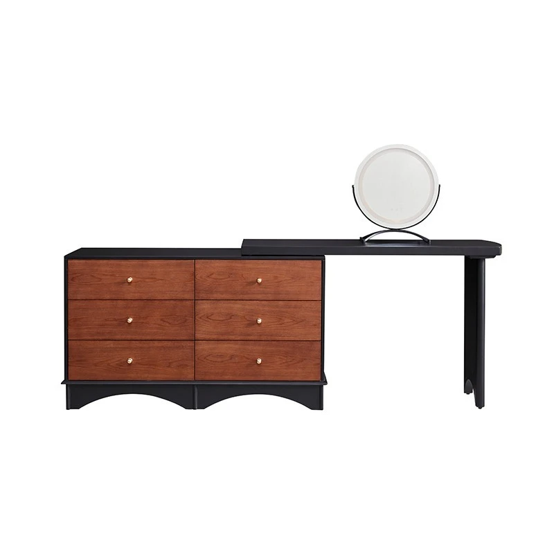 Retro solid wood dresser chest integrated black walnut paint desk
Retro solid wood dresser chest integrated black walnut paint desk