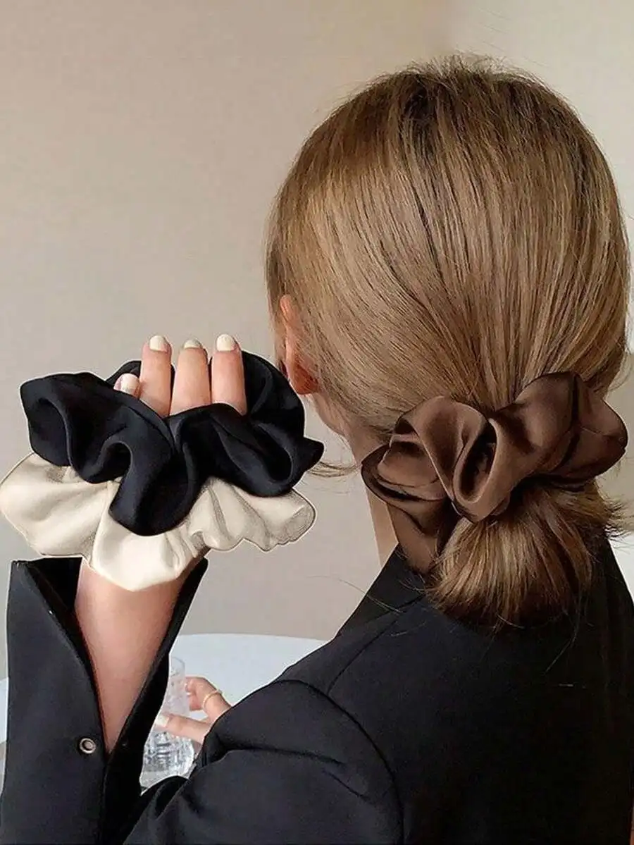 1/5Pcs Oversized Silky Satin Hair Scrunchies, 16cm/6.3in Extra Large Solid Color Elastic Hair Ties, Minimalist Elegant Hair Bands For Women Ponytail Bun Daily Travel Party Hairstyle Accessories
1/5Pcs Oversized Silky Satin Hair Scrunchies, 16cm/6.3in Extra Large Solid Color Elastic Hair Ties, Minimalist Elegant Hair Bands For Women Ponytail Bun Daily Travel Party Hairstyle Accessories
