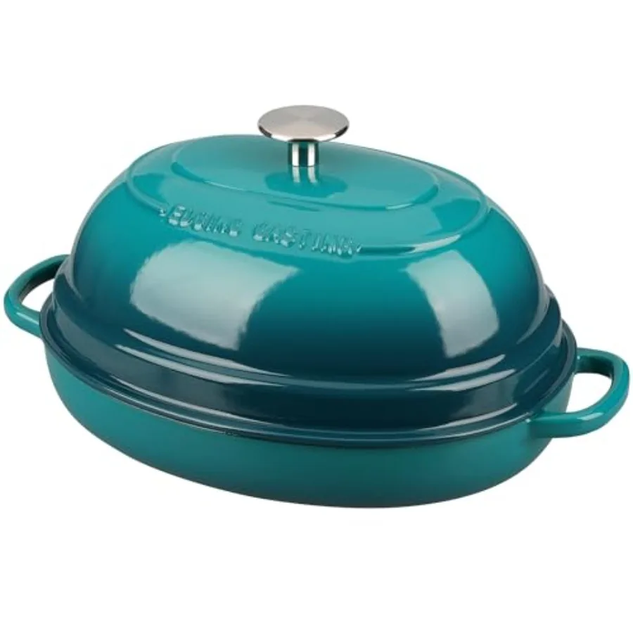 Enameled Oval Cast Iron Dutch Oven Pot with Lid for Sourdough Bread Baking 6QT Dark Cyan Heat Retention
Enameled Oval Cast Iron Dutch Oven Pot with Lid for Sourdough Bread Baking 6QT Dark Cyan Heat Retention