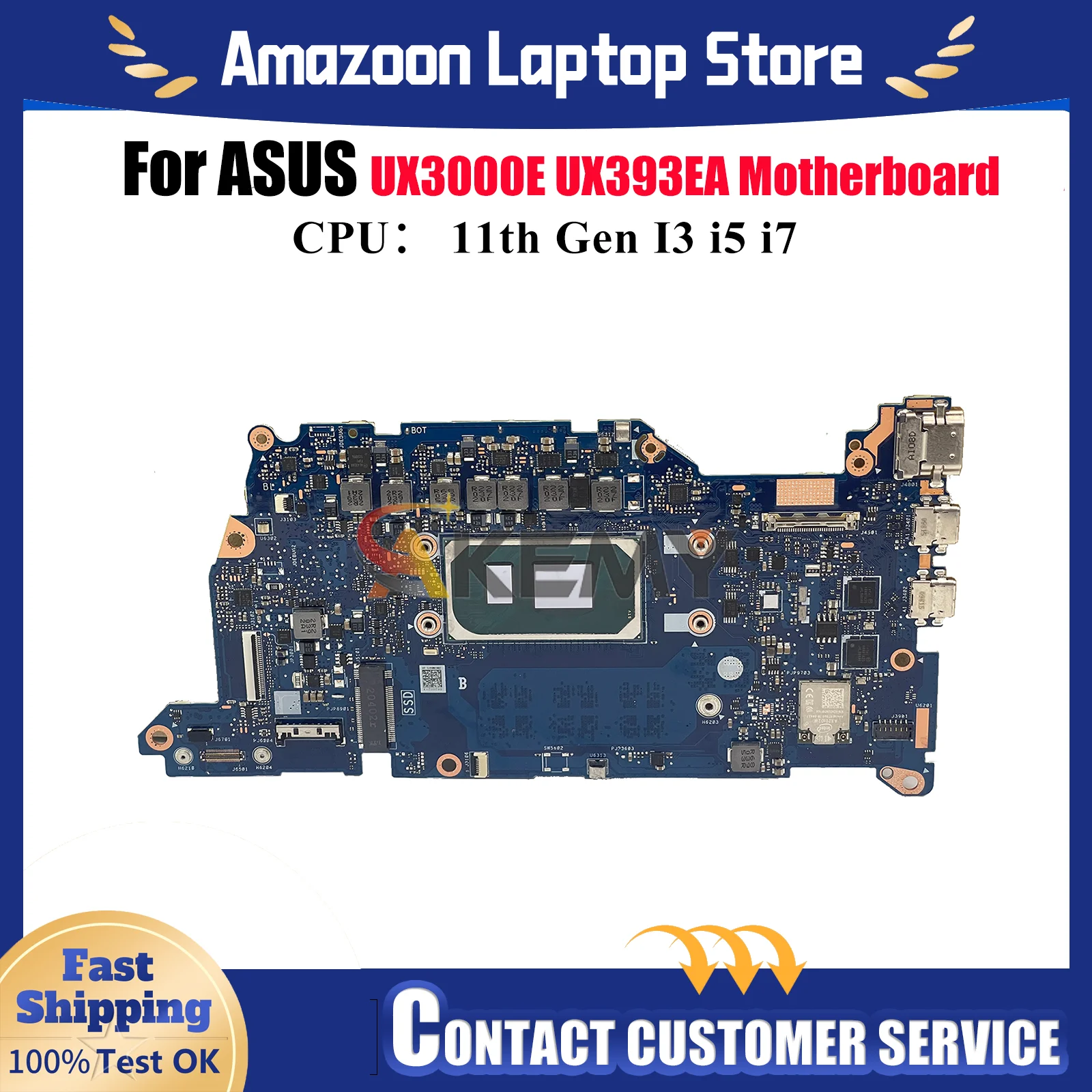 UX393EA Материнская плата для ноутбука ASUS ZenBook UX393EA UX393E UX3000E Материнская плата для ноутбука с 11-го поколения I3 i5 i7 100% тестирование OK stk
UX393EA Материнская плата для ноутбука ASUS ZenBook UX393EA UX393E UX3000E Материнская плата для ноутбука с 11-го поколения I3 i5 i7 100% тестирование OK stk