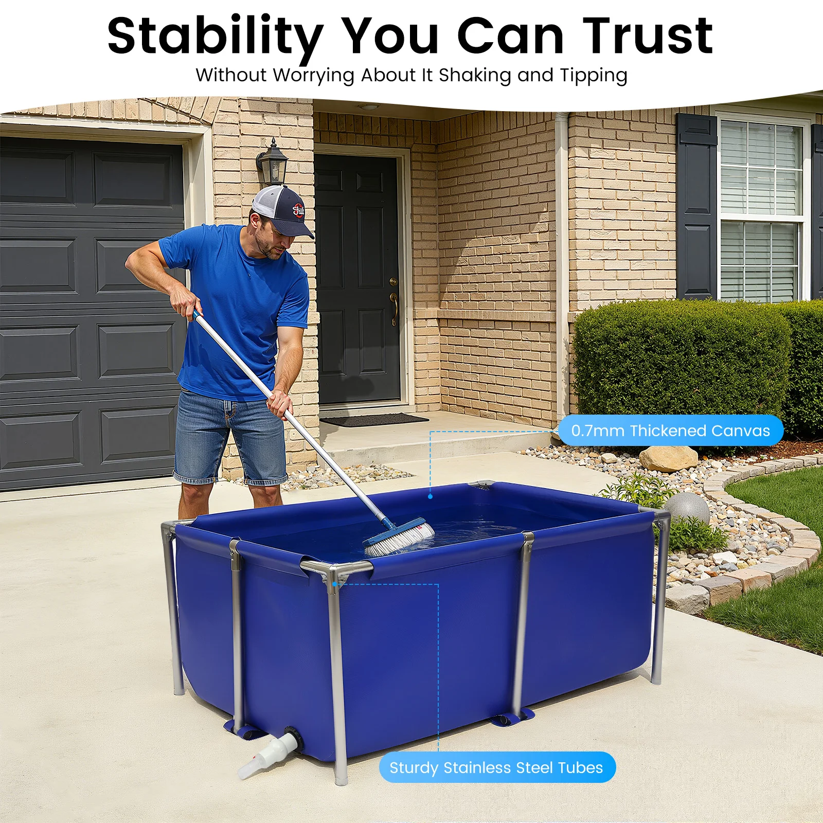 Portable Fish Tank 120 Gallon, Outdoor Canvas Aquaculture Pond with Stainless Steel Frame, or Fish Shrimp Lobster Breeding
Portable Fish Tank 120 Gallon, Outdoor Canvas Aquaculture Pond with Stainless Steel Frame, or Fish Shrimp Lobster Breeding