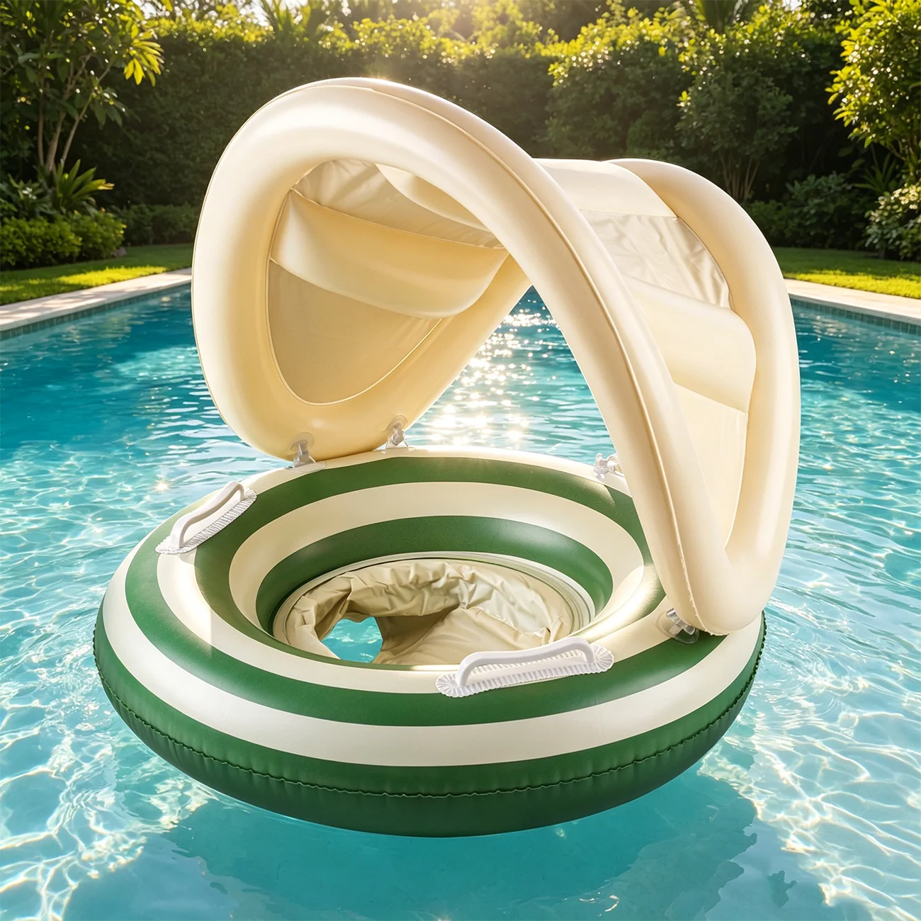 1PC Swimming Ring Inflatables with Detachable Canopy Sun Protection, Stripy Cartoon Float Seat with Handles for Boys Girls
1PC Swimming Ring Inflatables with Detachable Canopy Sun Protection, Stripy Cartoon Float Seat with Handles for Boys Girls
