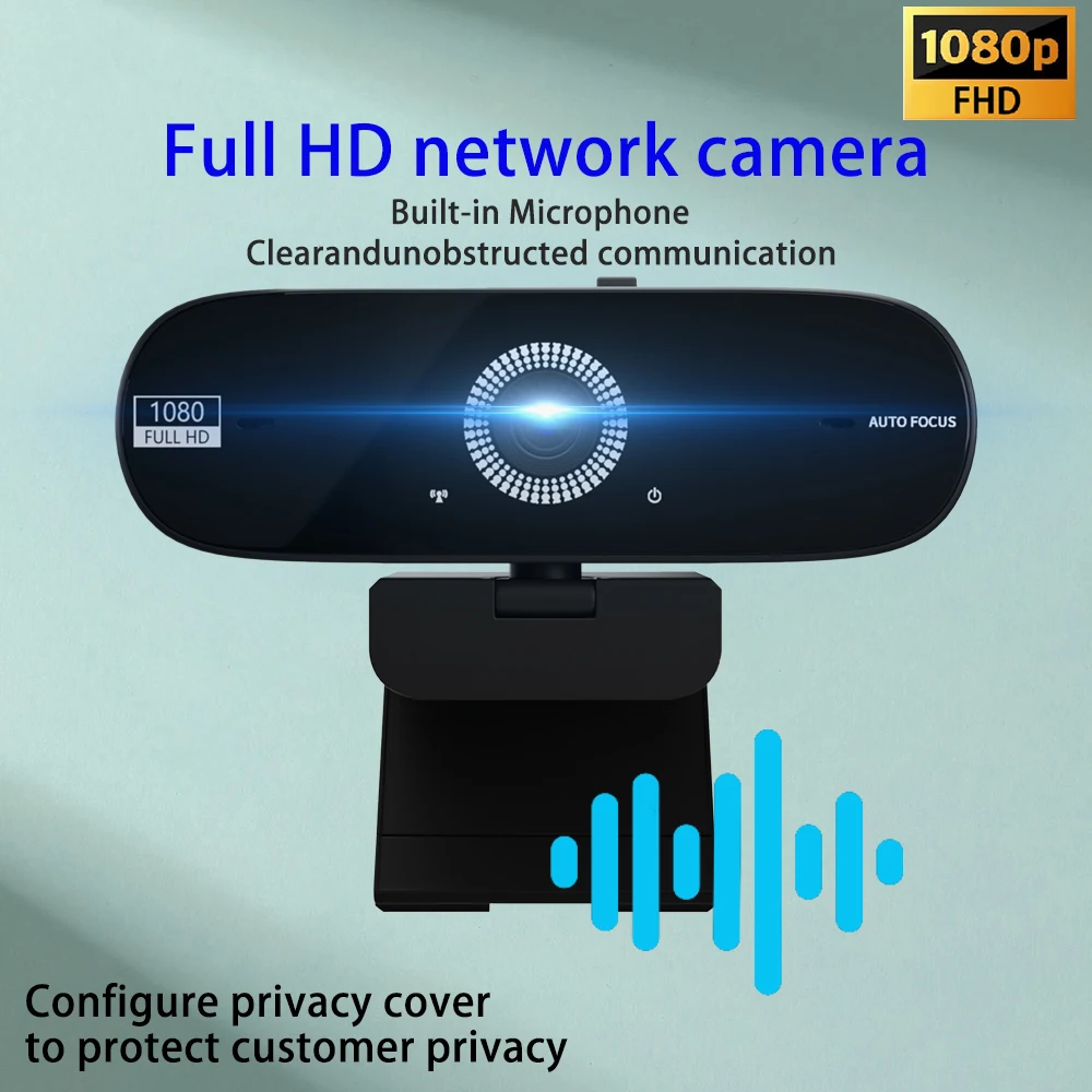 1080P USB Webcam with Mics & Privacy Cover, Plug-and-Play Computer Camera, Wide-Angle, Low-Light, for Zoom/Teams/Google Meet
1080P USB Webcam with Mics & Privacy Cover, Plug-and-Play Computer Camera, Wide-Angle, Low-Light, for Zoom/Teams/Google Meet