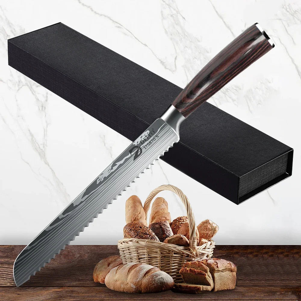 Professional Bread Knife Sharp Stainless Steel Cake Bread Slicer Cutter Kitchen Chef Baking Knives Wooden Handle Kitchen Knives
Professional Bread Knife Sharp Stainless Steel Cake Bread Slicer Cutter Kitchen Chef Baking Knives Wooden Handle Kitchen Knives