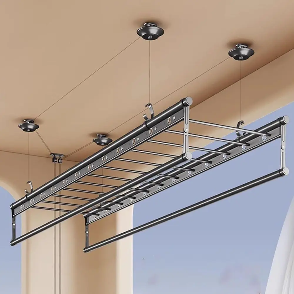 Adjustable Ceiling-Mounted Clothes Drying Rack with Accessories, Easy Install, 7.9t Capacity
Adjustable Ceiling-Mounted Clothes Drying Rack with Accessories, Easy Install, 7.9t Capacity