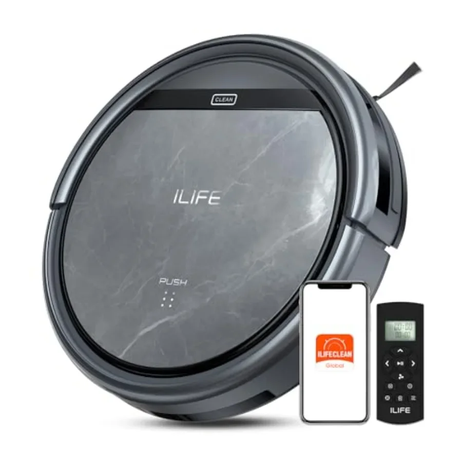 Robot vacuum for hard floors and carpets with pet hair, ABS plastic body, black color, 4000Pa suction power and self-charging c
Robot vacuum for hard floors and carpets with pet hair, ABS plastic body, black color, 4000Pa suction power and self-charging c