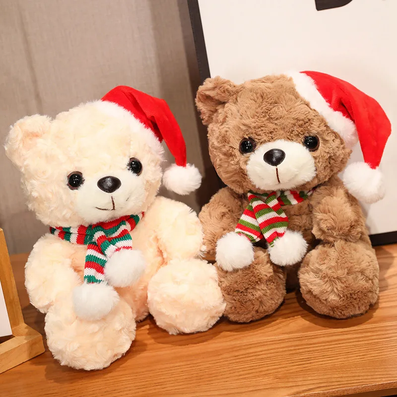 25CM Cute Plush Bear Wear Christmas Hat Scarf Stuffed Animal Soft Plushie Bear Appease Doll Toys for Xmas Gift
25CM Cute Plush Bear Wear Christmas Hat Scarf Stuffed Animal Soft Plushie Bear Appease Doll Toys for Xmas Gift