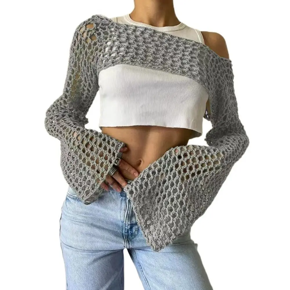 Y2K Sleeve Shrug Sweater Acrylic Fibers Soft Round Neck Shrug Pullover Knitted Cover Up Shirt Comfortable Women Crochet Crop Top
Y2K Sleeve Shrug Sweater Acrylic Fibers Soft Round Neck Shrug Pullover Knitted Cover Up Shirt Comfortable Women Crochet Crop Top