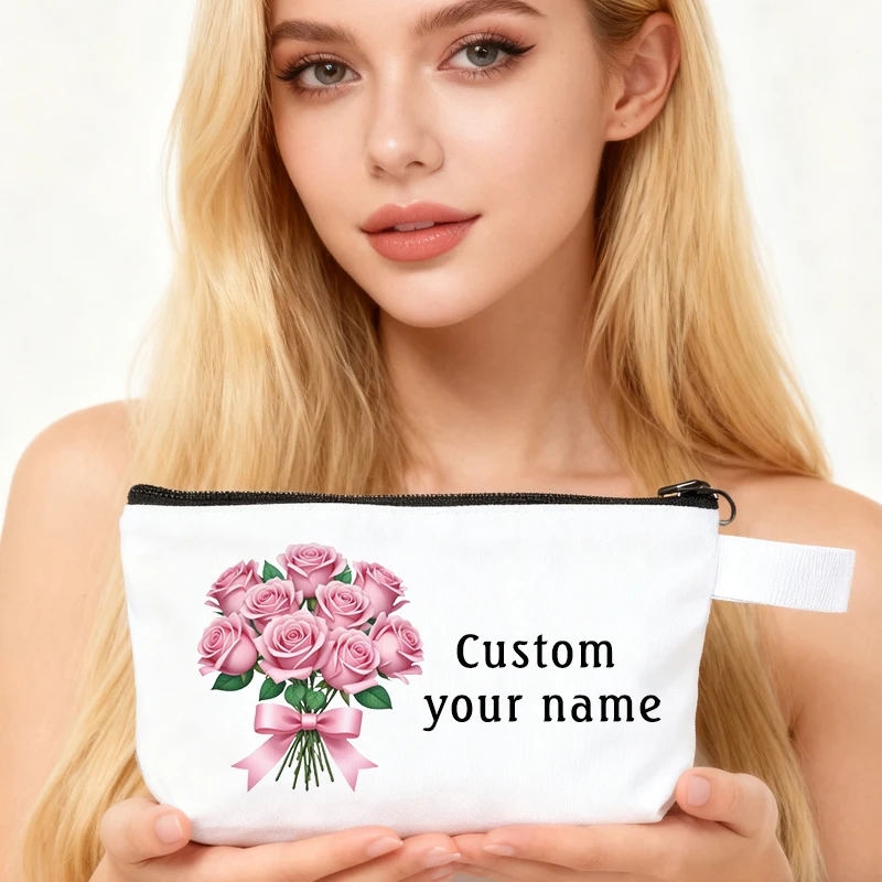 Custom Name Flower Cosmetic Bag Travel Practical Accessories Tote Bags Pencil Cases Multifunction Organizers Gift Pouch 
Custom Name Flower Cosmetic Bag Travel Practical Accessories Tote Bags Pencil Cases Multifunction Organizers Gift Pouch
