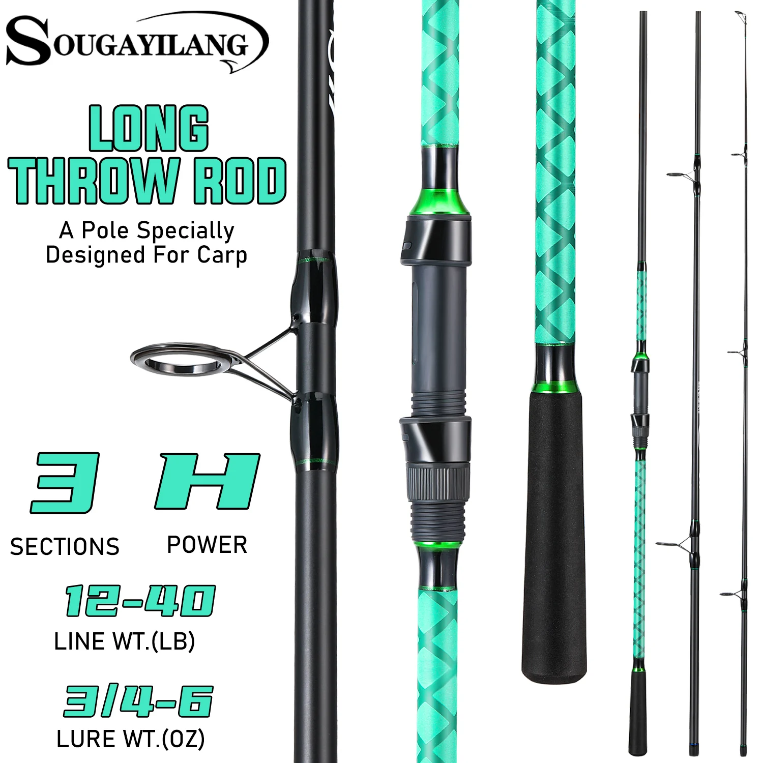 Sougayilang 2.7/3.0/3/3/3.6m Carp Fishing Rod Carbon Fiber Distance Throwing Rod 3section Lure Rod EVA Handle Carp Freshwter
Sougayilang 2.7/3.0/3/3/3.6m Carp Fishing Rod Carbon Fiber Distance Throwing Rod 3section Lure Rod EVA Handle Carp Freshwter