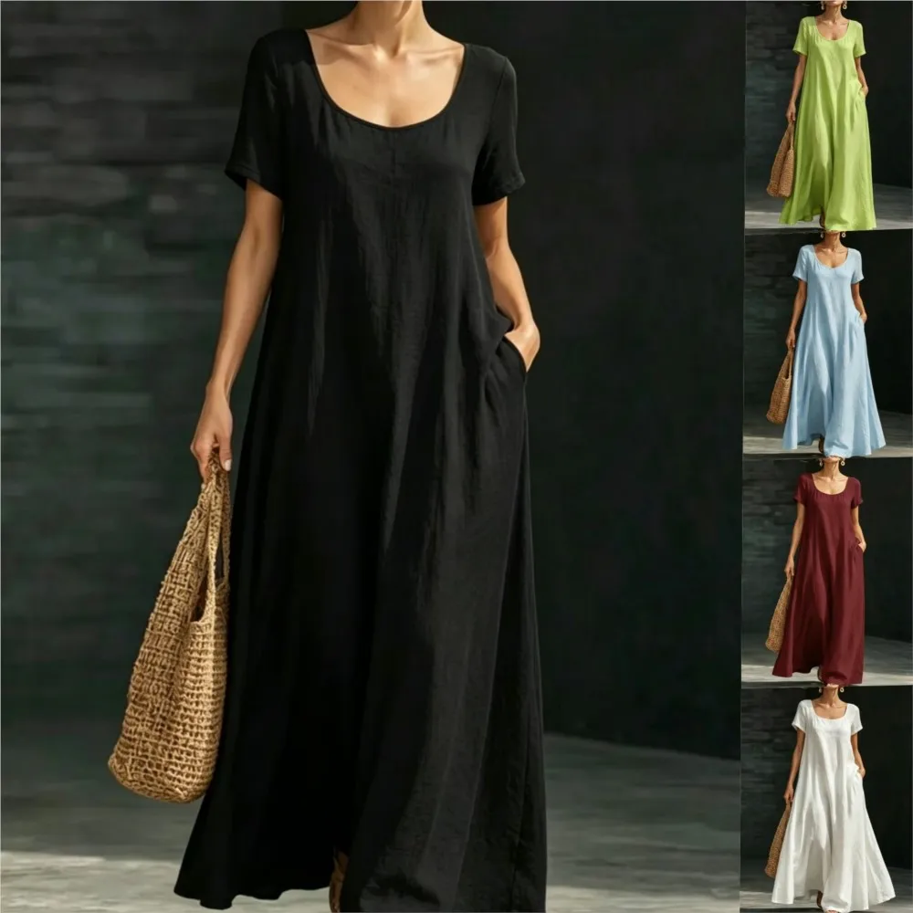 2026 casual women's casual dresses A-line dress ladies vestido for woman simple style all-match homewear daily Loose solid color
2026 casual women's casual dresses A-line dress ladies vestido for woman simple style all-match homewear daily Loose solid color