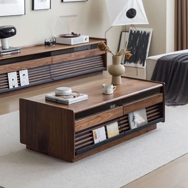 Customizable Nordic solid wood black walnut coffee table
Customizable Nordic solid wood black walnut coffee table