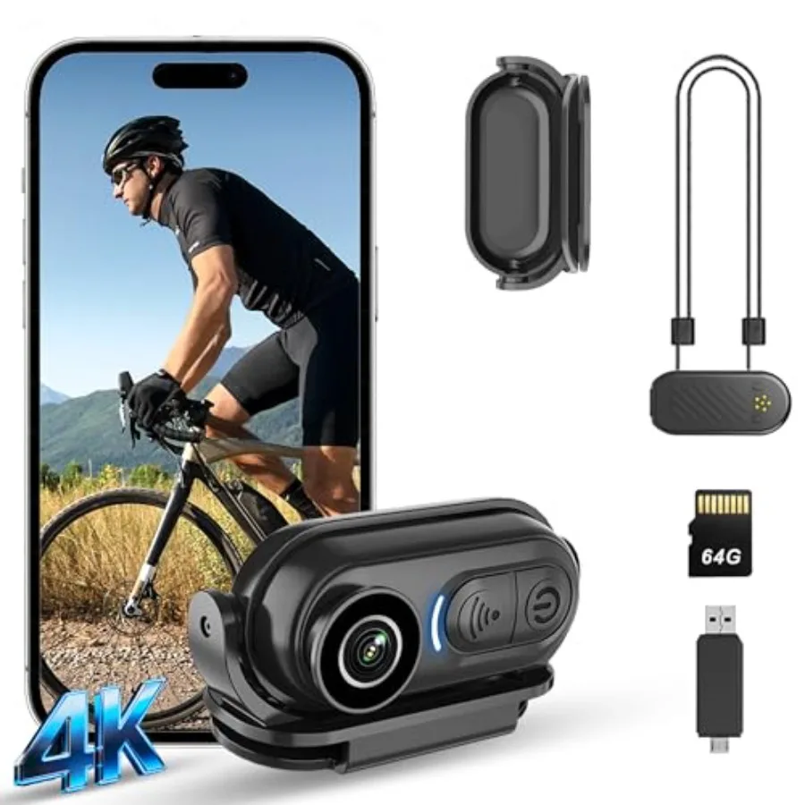 4K Mini Body Camera for sports action recording, ABS plastic body, black color, wearable hands-free chest POV with helmet mount
4K Mini Body Camera for sports action recording, ABS plastic body, black color, wearable hands-free chest POV with helmet mount