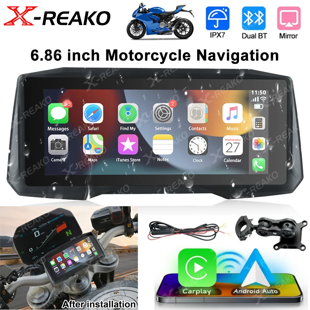 X-REAKO 6,86-дюймовый экран для мотоцикла, беспроводной CarPlay, Android, портативный, дополнительный, TPMS, видеорегистратор, GPS-навигация, TF Bluetooth
X-REAKO 6,86-дюймовый экран для мотоцикла, беспроводной CarPlay, Android, портативный, дополнительный, TPMS, видеорегистратор, GPS-навигация, TF Bluetooth