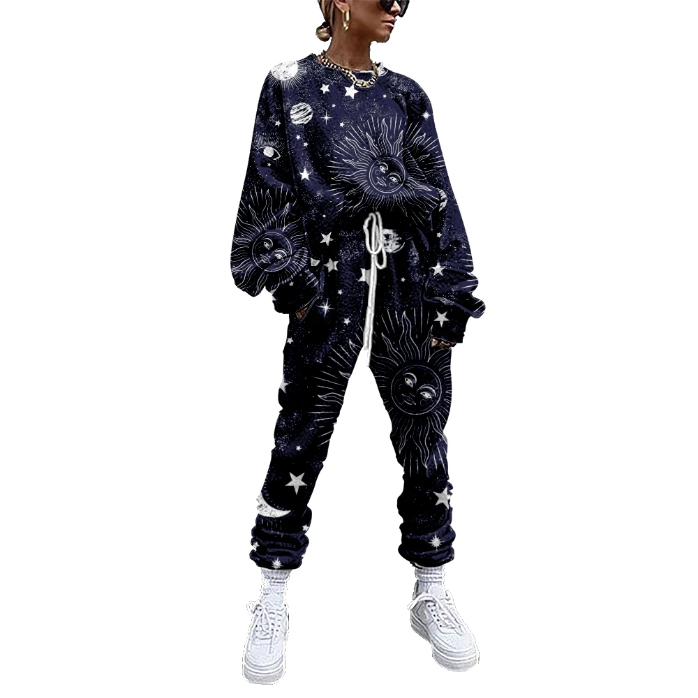 Women Tracksuit 2 Piece Outfit Sweatshirt+Straight Sweatpants Matching Set Moon Star Space Fitness Sporty Streetwear 4
Women Tracksuit 2 Piece Outfit Sweatshirt+Straight Sweatpants Matching Set Moon Star Space Fitness Sporty Streetwear 4