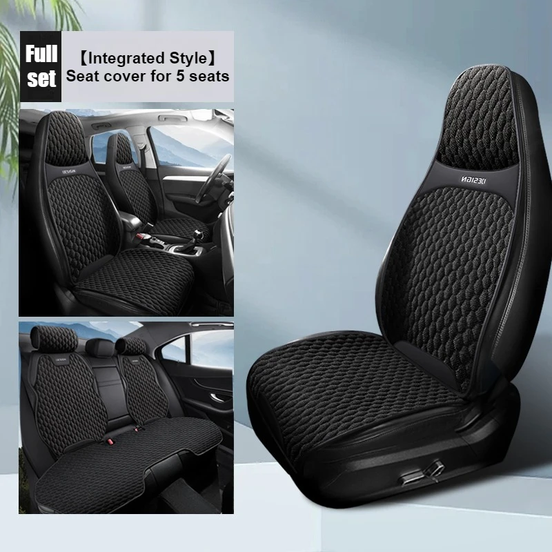 5-Seat Full Set of Integrated Car Seat Covers, Luxurious High-Quality Summer Breathable Linen Car Seat Covers, Easy to Install, Suitable for All Seasons and Easy to Care For, Suitable for Tesla, Byd, Ev Cars and Other Integrated Car Seats, Pet-Friendly Ca
5-Seat Full Set of Integrated Car Seat Covers, Luxurious High-Quality Summer Breathable Linen Car Seat Covers, Easy to Install, Suitable for All Seasons and Easy to Care For, Suitable for Tesla, Byd, Ev Cars and Other Integrated Car Seats, Pet-Friendly Ca