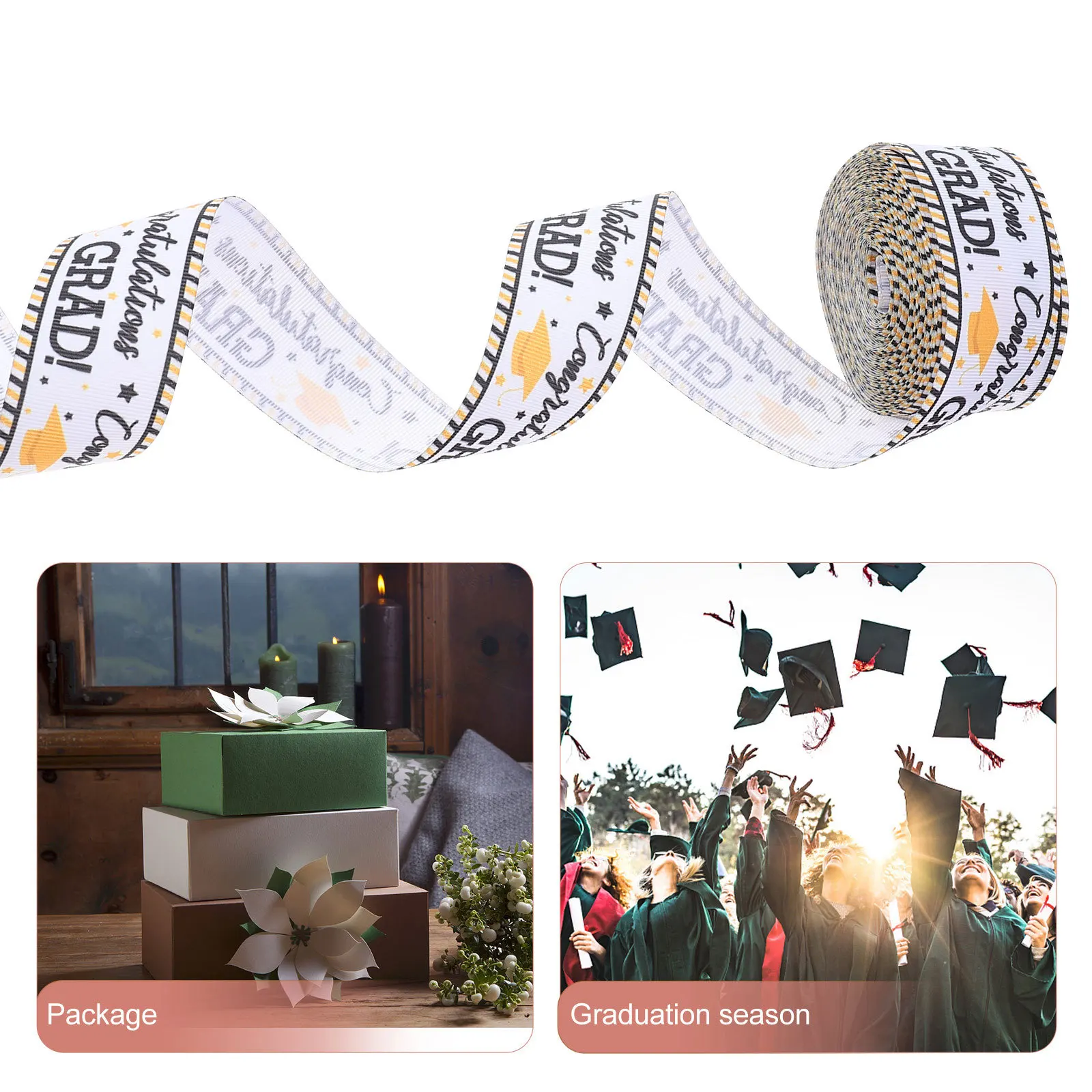 Delicate Gift Wrapper Graduation Themed Pattern Ribbon Eco Friendly Comfortable Texture Festive Use Gift Tape Wrapping Supply
Delicate Gift Wrapper Graduation Themed Pattern Ribbon Eco Friendly Comfortable Texture Festive Use Gift Tape Wrapping Supply