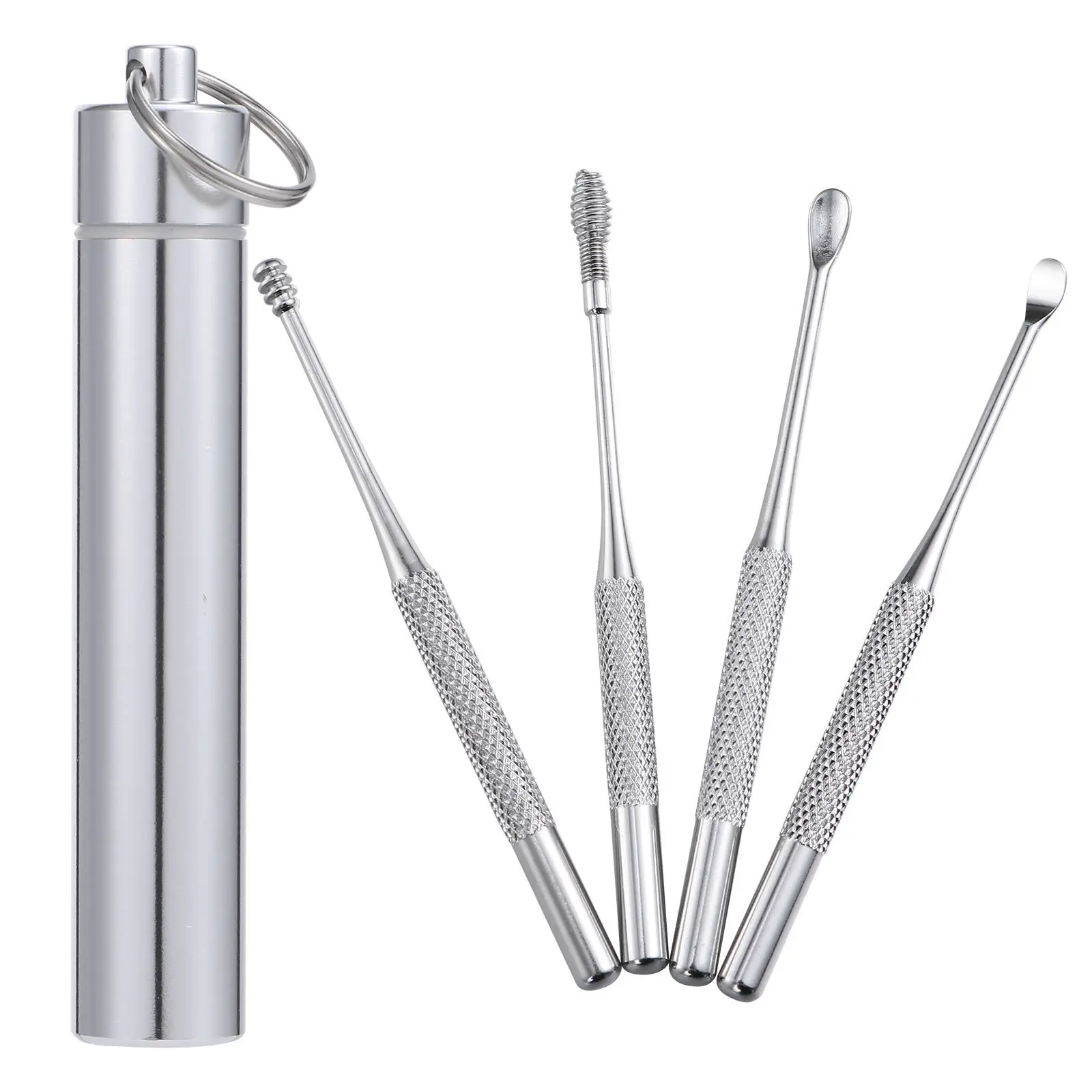 1Set Ear Pick Set Stainless Steel 4 Styles Ear Cleaner Kit Portable Wax Remover Ergonomic Handle Hanging Case Spiral Earpick
1Set Ear Pick Set Stainless Steel 4 Styles Ear Cleaner Kit Portable Wax Remover Ergonomic Handle Hanging Case Spiral Earpick