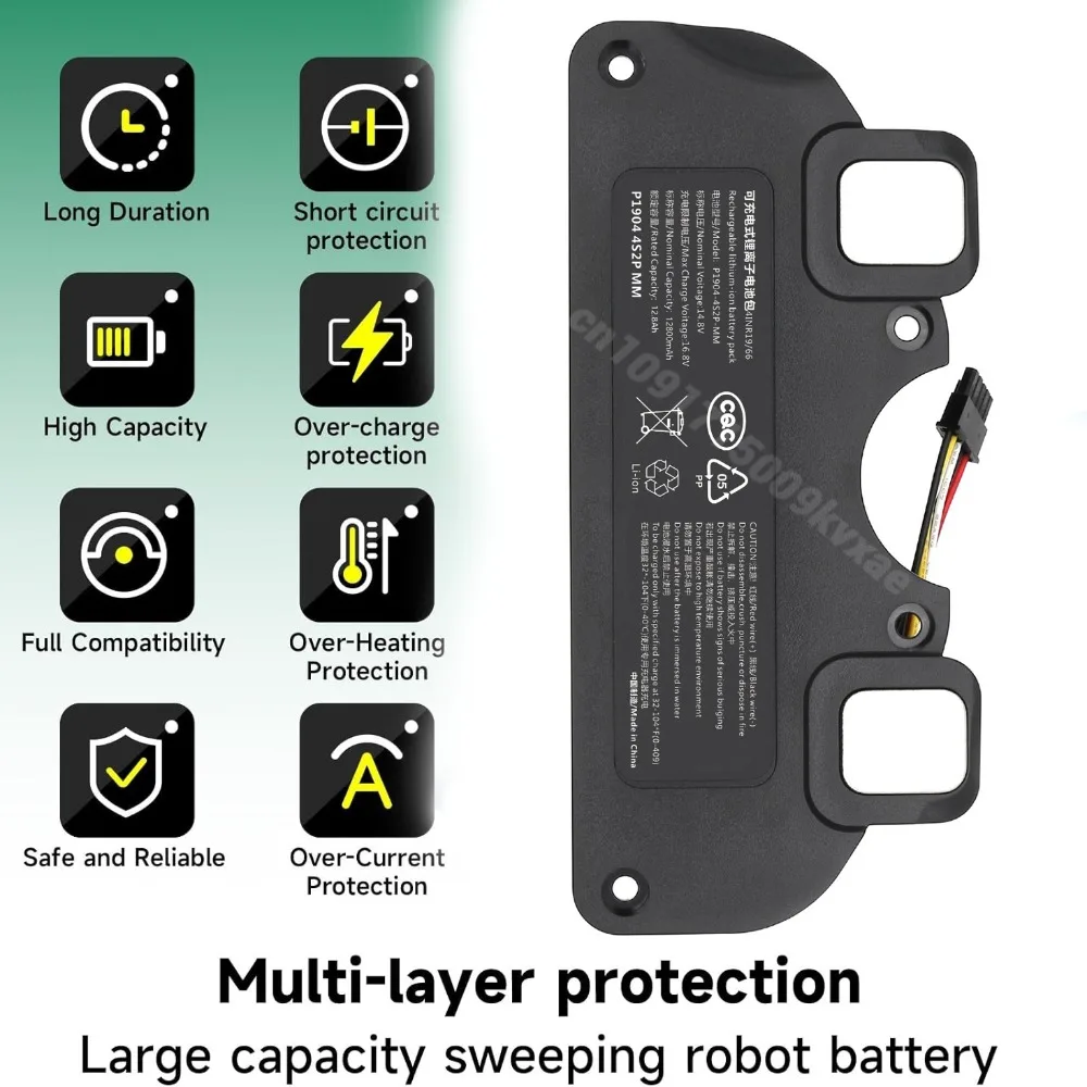 Durable 14.8V 12800mAh Rechargeable Li-ion Battery Pack for Conga 4090 4490 4590 4690 Robot Vacuum Cleaner
Durable 14.8V 12800mAh Rechargeable Li-ion Battery Pack for Conga 4090 4490 4590 4690 Robot Vacuum Cleaner