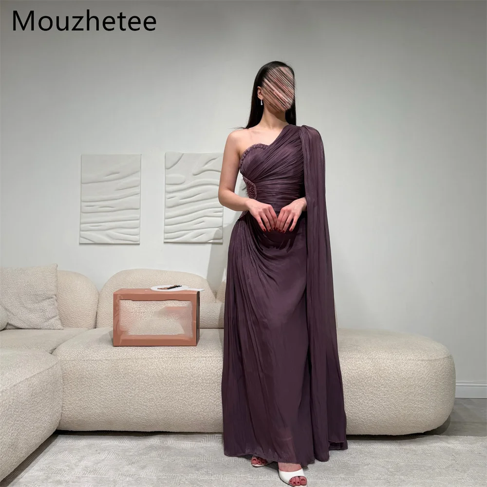 Mouzhetee Elegant A-Line One-Shoulder Dresses Formal Party Gowns for Women Beading Pleat Prom Gown Customize 2025
Mouzhetee Elegant A-Line One-Shoulder Dresses Formal Party Gowns for Women Beading Pleat Prom Gown Customize 2025