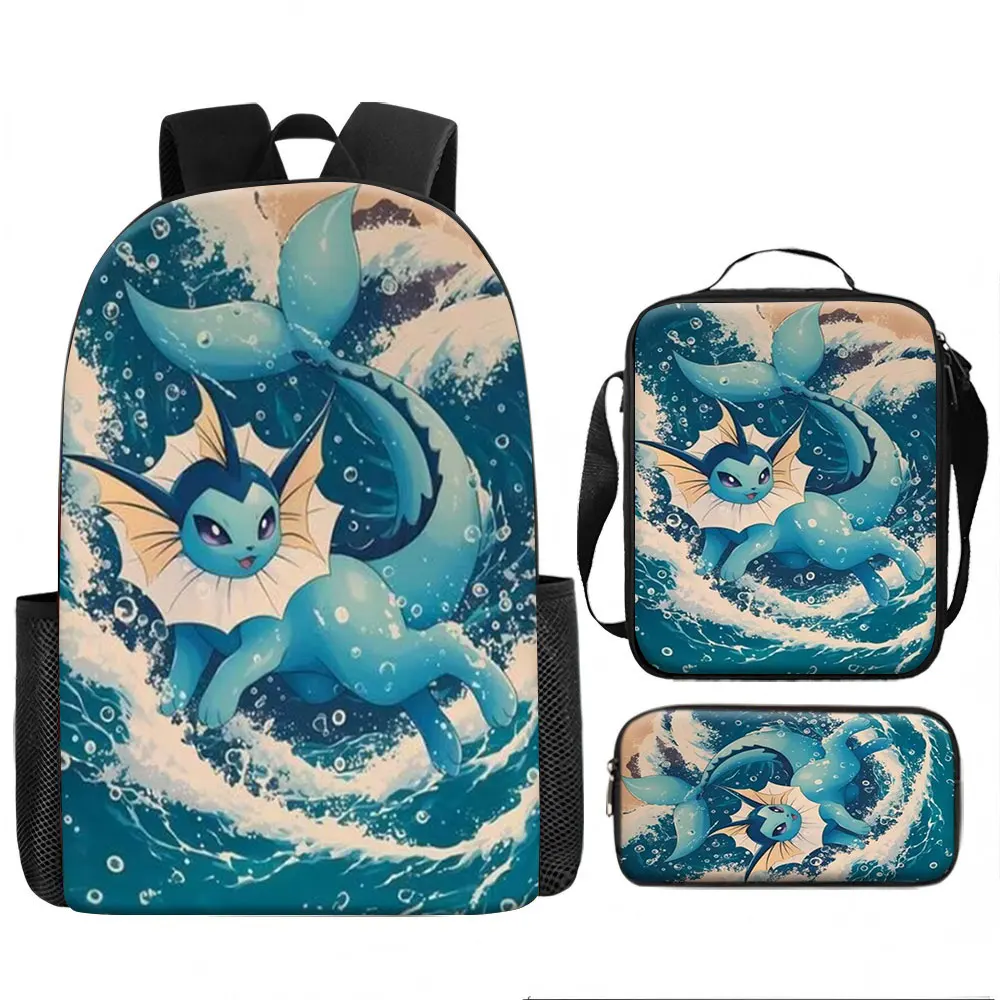 Kids Bag Pokémon Vaporeon 3pcs Backpack Set Anime Print Breathable Shoulder Bag Lunch Box Pencil Case for Boys Girls School
Kids Bag Pokémon Vaporeon 3pcs Backpack Set Anime Print Breathable Shoulder Bag Lunch Box Pencil Case for Boys Girls School