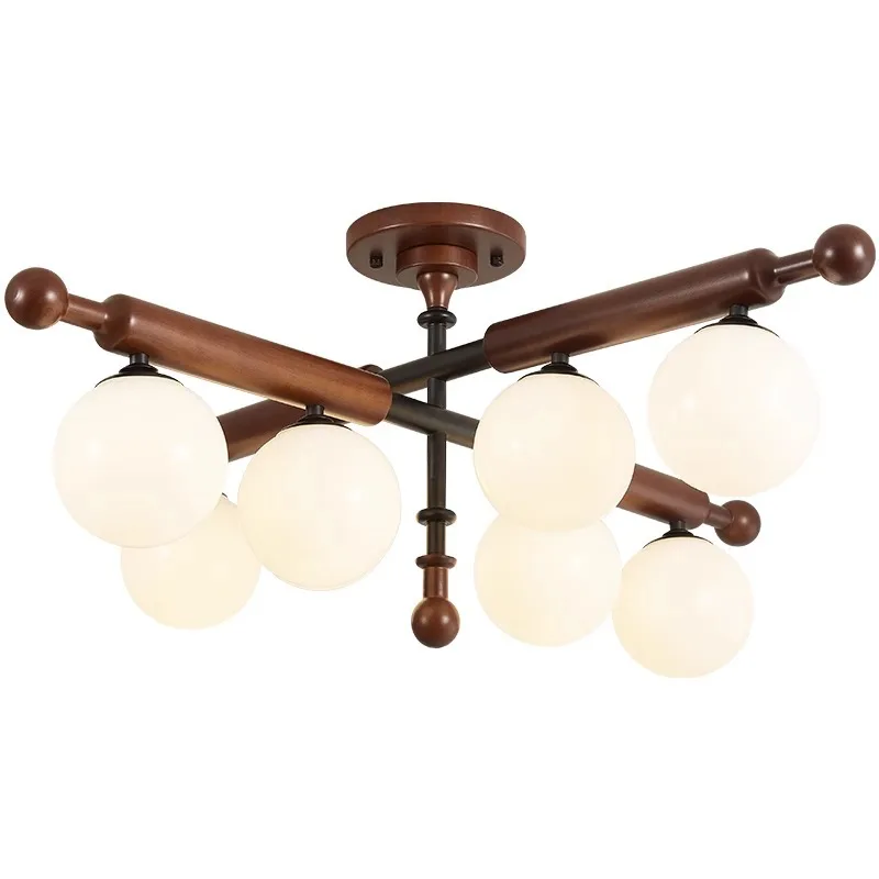Retro living room medieval silent wind B & B hall walnut solid wood room ceiling light 
Retro living room medieval silent wind B & B hall walnut solid wood room ceiling light