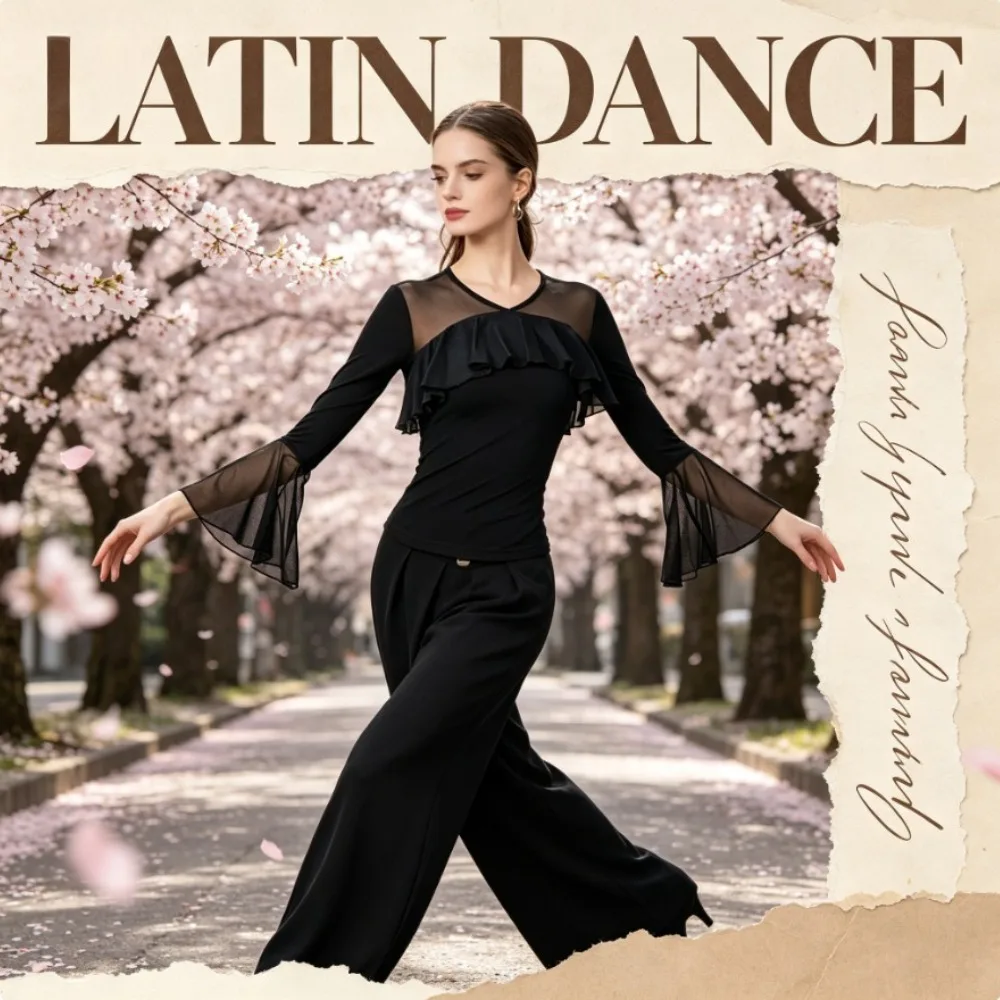 V-neck Flared Sleeve Latin Dance Top, Modern Dance Costume for Women,Ideal for competition,Samba, Rumba and Bullfighting Dance
V-neck Flared Sleeve Latin Dance Top, Modern Dance Costume for Women,Ideal for competition,Samba, Rumba and Bullfighting Dance