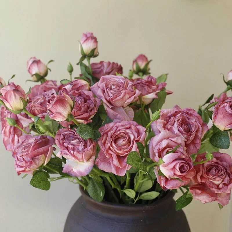 52CM Fake Rose Artificial Flowers 3 Dried Roses Retro Autumn Photography Props Home Wedding New Year Decoration Accessories
52CM Fake Rose Artificial Flowers 3 Dried Roses Retro Autumn Photography Props Home Wedding New Year Decoration Accessories