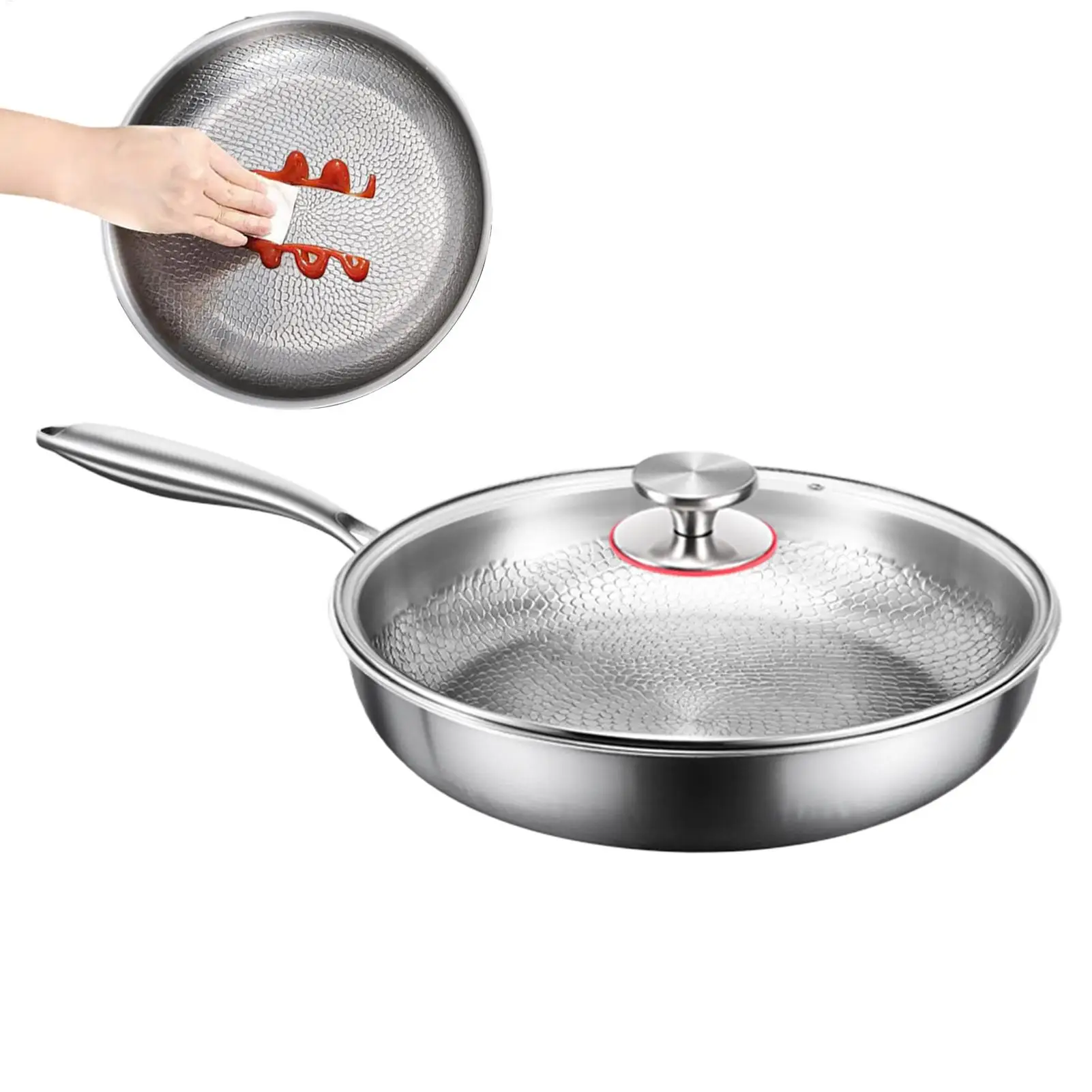 Saute Pan Frying Skillet with Lid Multi Functional Nonstick Cookware Titanium Hammered Skillet For Kitchen Cooking
Saute Pan Frying Skillet with Lid Multi Functional Nonstick Cookware Titanium Hammered Skillet For Kitchen Cooking