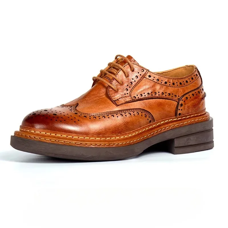 British Fashion Casual Thick Soled Work Dress Leather Shoes Men's Genuine Leather Handmade Comfortable Commuting Business Male
British Fashion Casual Thick Soled Work Dress Leather Shoes Men's Genuine Leather Handmade Comfortable Commuting Business Male