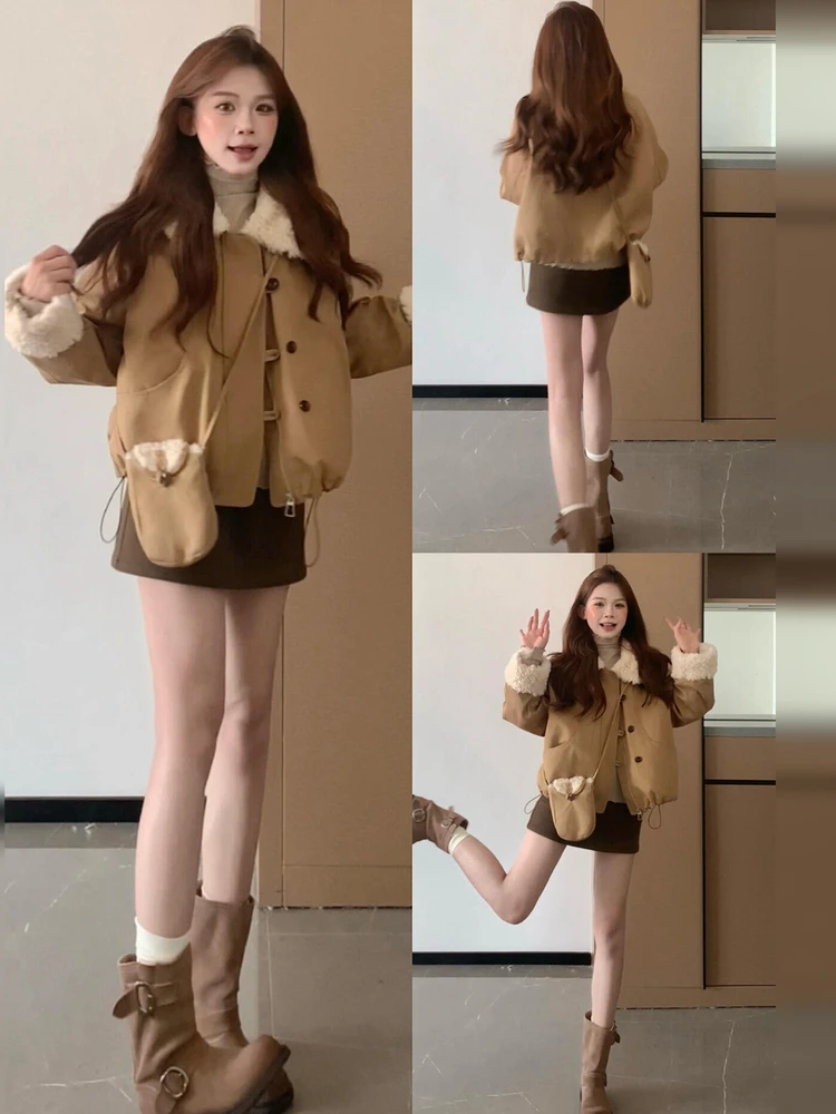 Женское пальто из овечьей шерсти в корейском стиле, свободного кроя, из полиэфирного волокна, с длинными рукавами, на пуговицах, однотонное, осенне-зимнее
Женское пальто из овечьей шерсти в корейском стиле, свободного кроя, из полиэфирного волокна, с длинными рукавами, на пуговицах, однотонное, осенне-зимнее