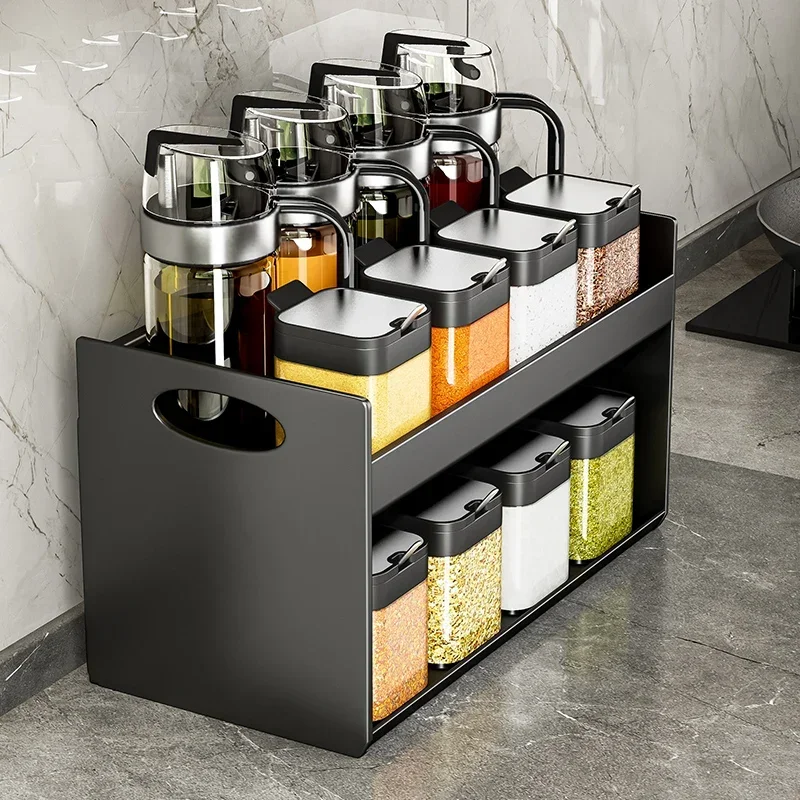Kitchen salt seasoning jar storage box seasoning storage rack household storage rack oil, salt, soy sauce
Kitchen salt seasoning jar storage box seasoning storage rack household storage rack oil, salt, soy sauce