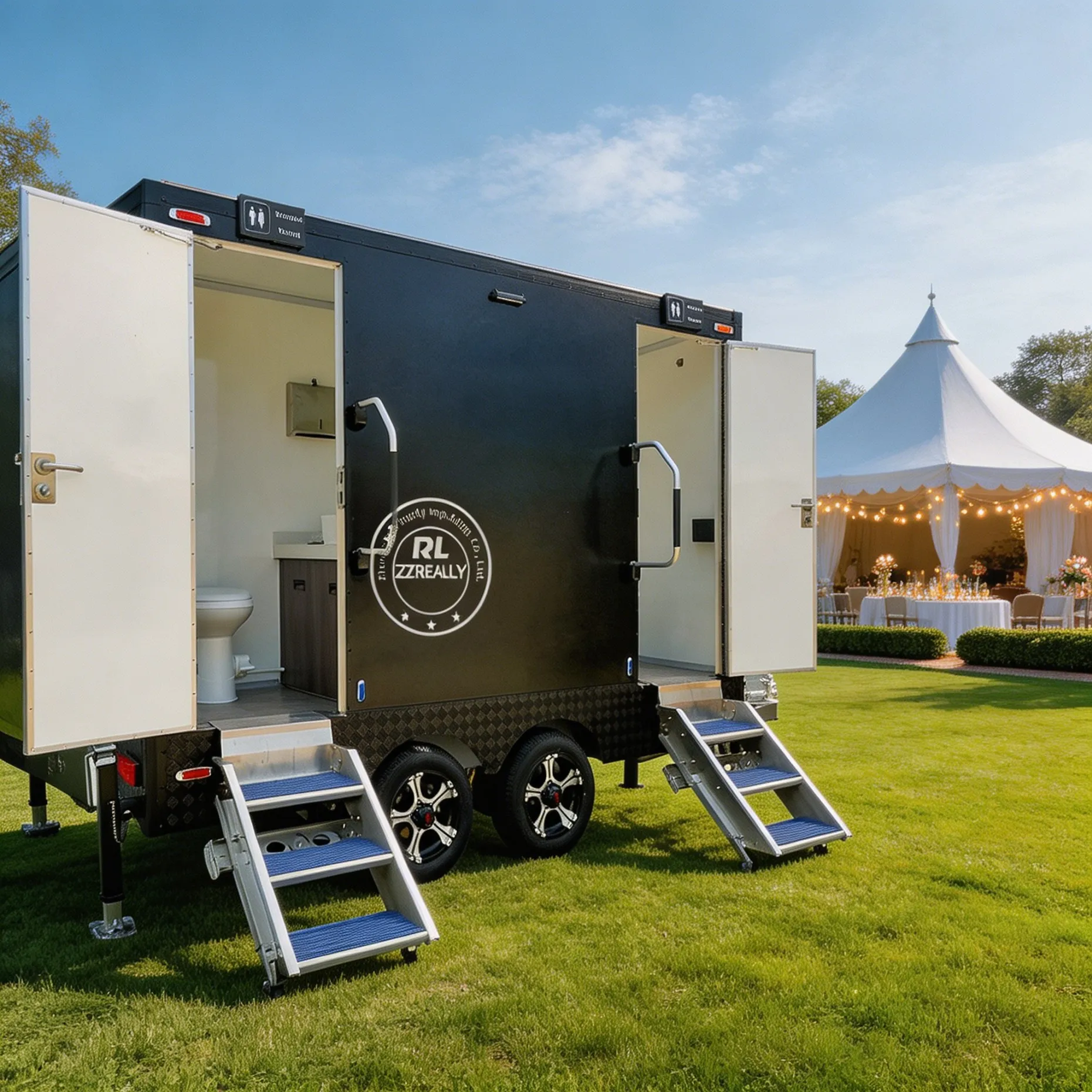Multifunctional Stainless Steel Trailer Toilet Outdoor Portable Bathroom Trailer 4 Stall Restroom Trailer for Sale
Multifunctional Stainless Steel Trailer Toilet Outdoor Portable Bathroom Trailer 4 Stall Restroom Trailer for Sale