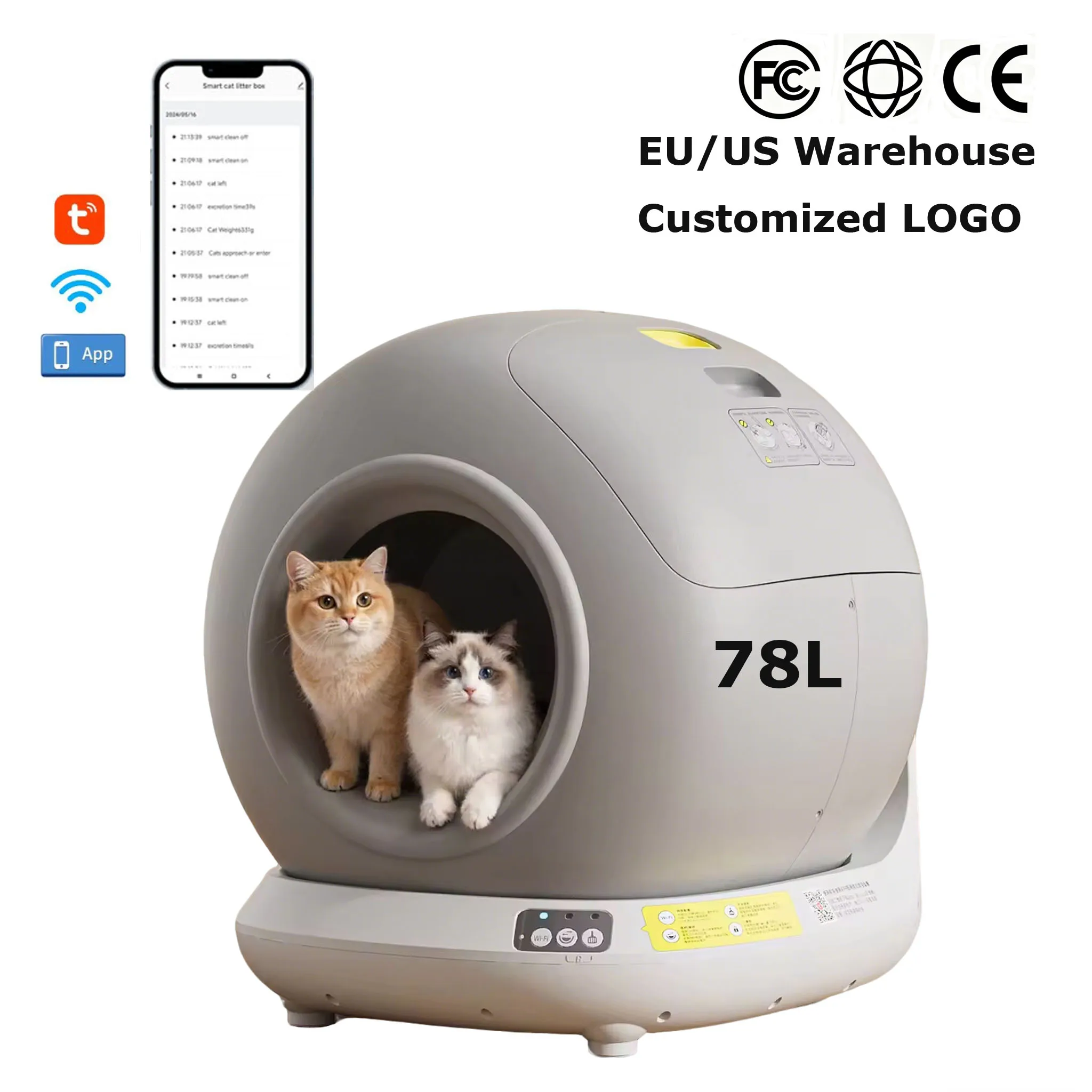2026 New 78L Smart Automatic Cat Box Electric Self-Cleaning Pet Cat Toilet With App Control Arenero Para Gatos Automatico
2026 New 78L Smart Automatic Cat Box Electric Self-Cleaning Pet Cat Toilet With App Control Arenero Para Gatos Automatico