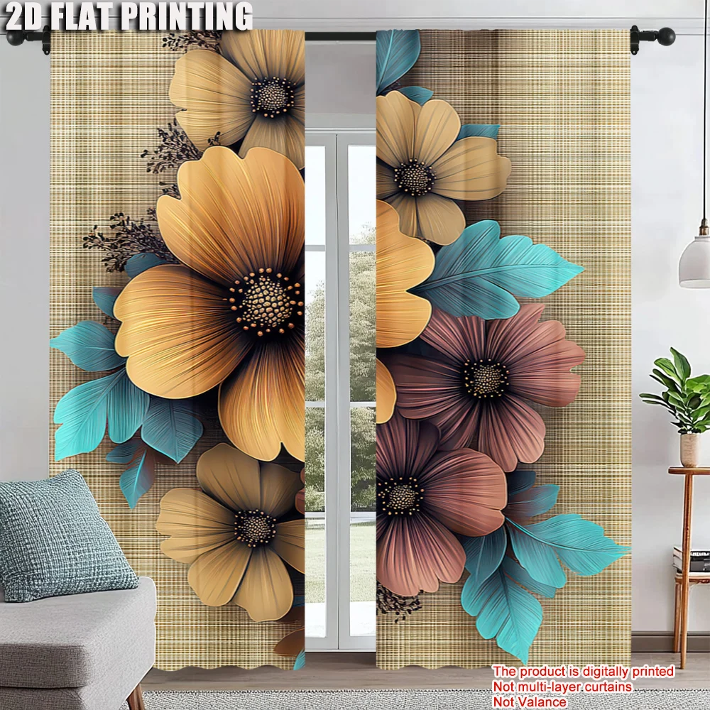 2Pcs Bohemian Floral Blackout Curtains Polyester Drapes Art Style Machine Washable Privacy Ensuring Flower Pattern Curtains
2Pcs Bohemian Floral Blackout Curtains Polyester Drapes Art Style Machine Washable Privacy Ensuring Flower Pattern Curtains