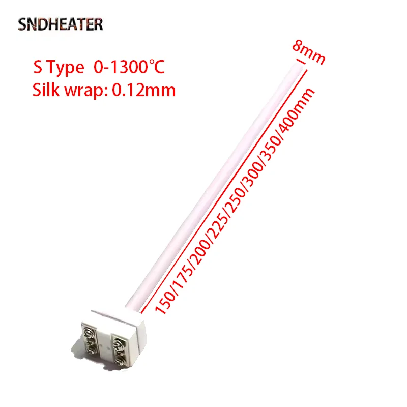 SNDHEATER WRP-100 Type S Platinum Rhodium High Temperature Sensor Thermocouple 0-1300C 150MM 175MM for Muffle Electric Furnace
SNDHEATER WRP-100 Type S Platinum Rhodium High Temperature Sensor Thermocouple 0-1300C 150MM 175MM for Muffle Electric Furnace