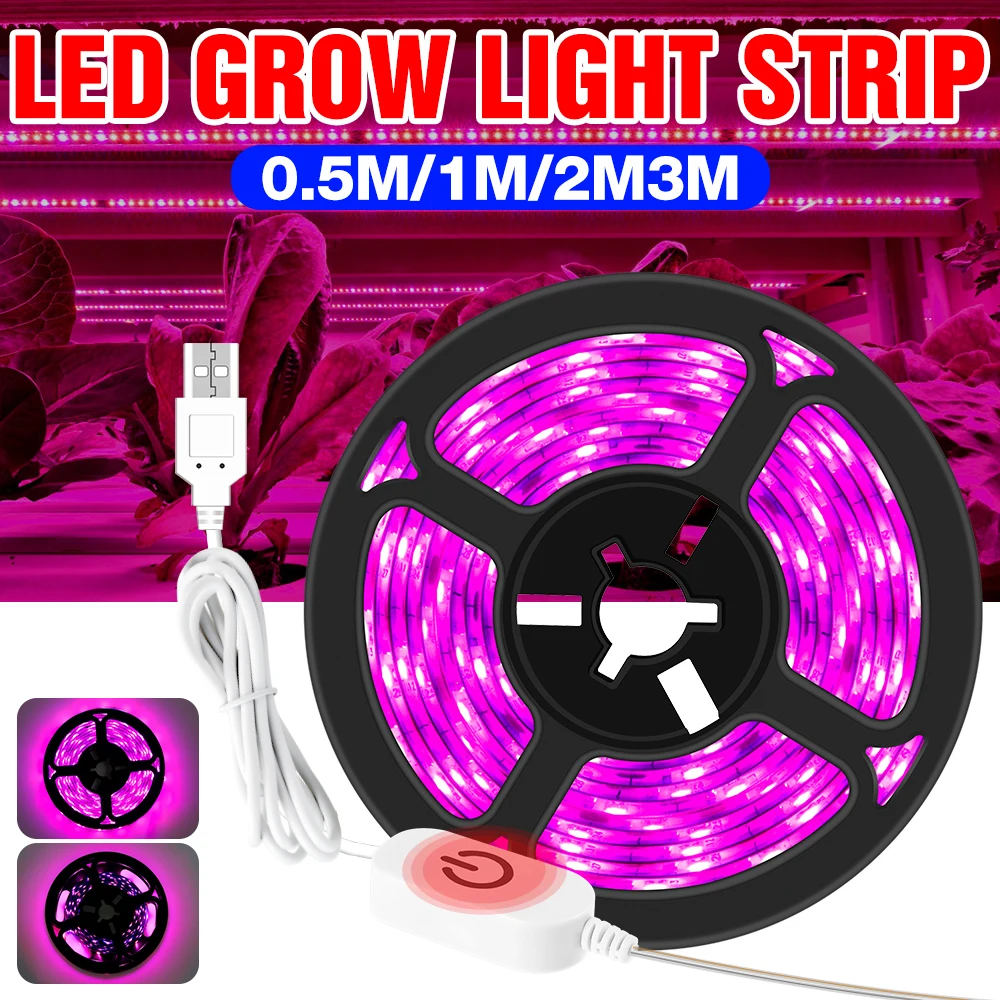 LED Grow Strip Light USB Phytolamp For Plants Full Spectrum Growth Lamp Tape Greenhouse Seedlings Flower LED Flexible Lights 3M
LED Grow Strip Light USB Phytolamp For Plants Full Spectrum Growth Lamp Tape Greenhouse Seedlings Flower LED Flexible Lights 3M