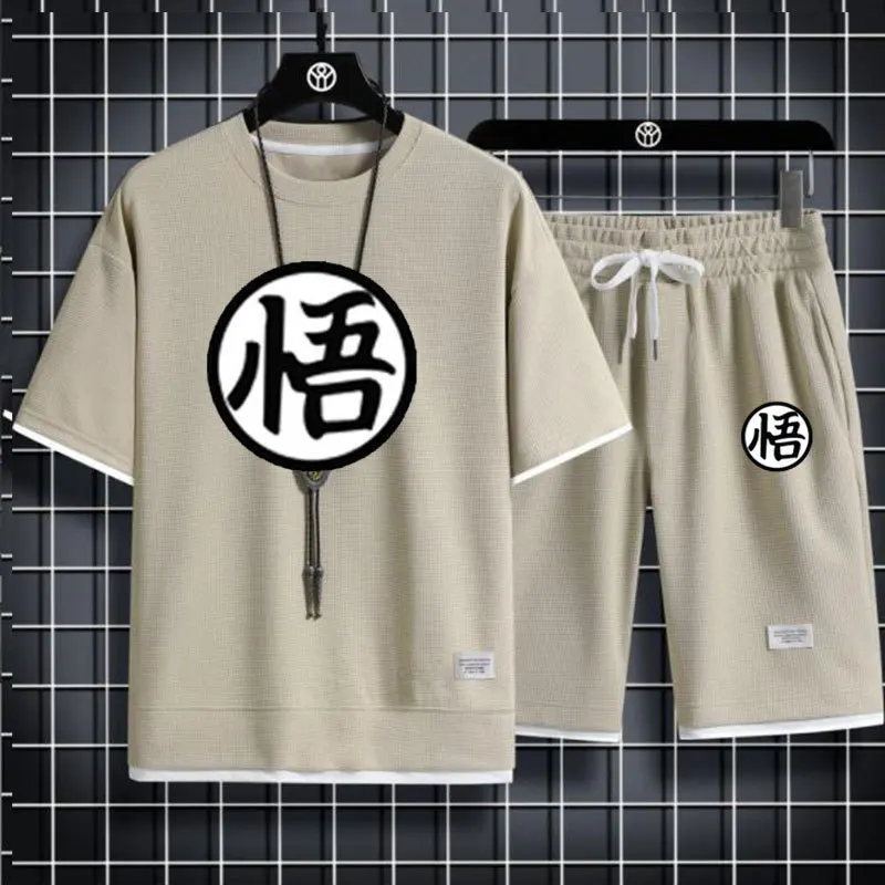 Men's Anime Sportswear Son Goku T-Shirt and Shorts Set Two-Piece Sportswear Casual and Breathable Set 
Men's Anime Sportswear Son Goku T-Shirt and Shorts Set Two-Piece Sportswear Casual and Breathable Set