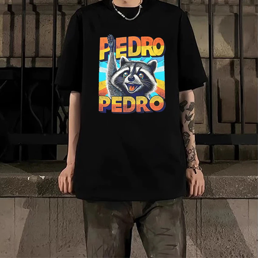 2025 New in Funny Pedro Raccoon short sleeve T-shirts Men Women Pedro Meme Graphic black T Shirt Summer Unisex 100% Cotton Tops
2025 New in Funny Pedro Raccoon short sleeve T-shirts Men Women Pedro Meme Graphic black T Shirt Summer Unisex 100% Cotton Tops