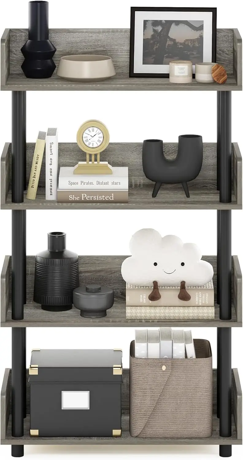 Turn-N-Tube 4-Tier Multipurposes Display Rack, Open Shelf Rack/Storage with Back & Side Panel, French Oak/Black·New Popularity
Turn-N-Tube 4-Tier Multipurposes Display Rack, Open Shelf Rack/Storage with Back & Side Panel, French Oak/Black·New Popularity