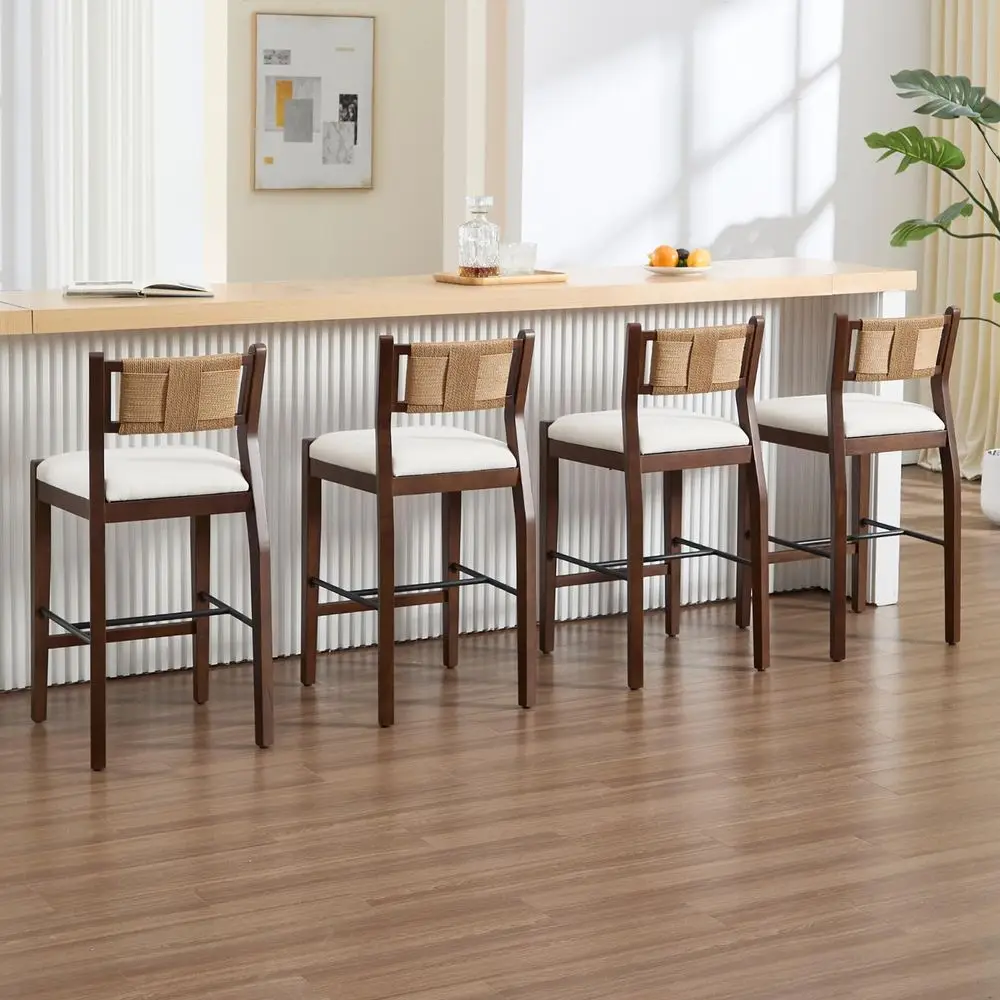 ARTS Counter Height Bar Stools Set of 4 for Kitchen Counter Solid Wood Legs with Fabric Saddle Seat Farmhouse Barstools for 343
ARTS Counter Height Bar Stools Set of 4 for Kitchen Counter Solid Wood Legs with Fabric Saddle Seat Farmhouse Barstools for 343