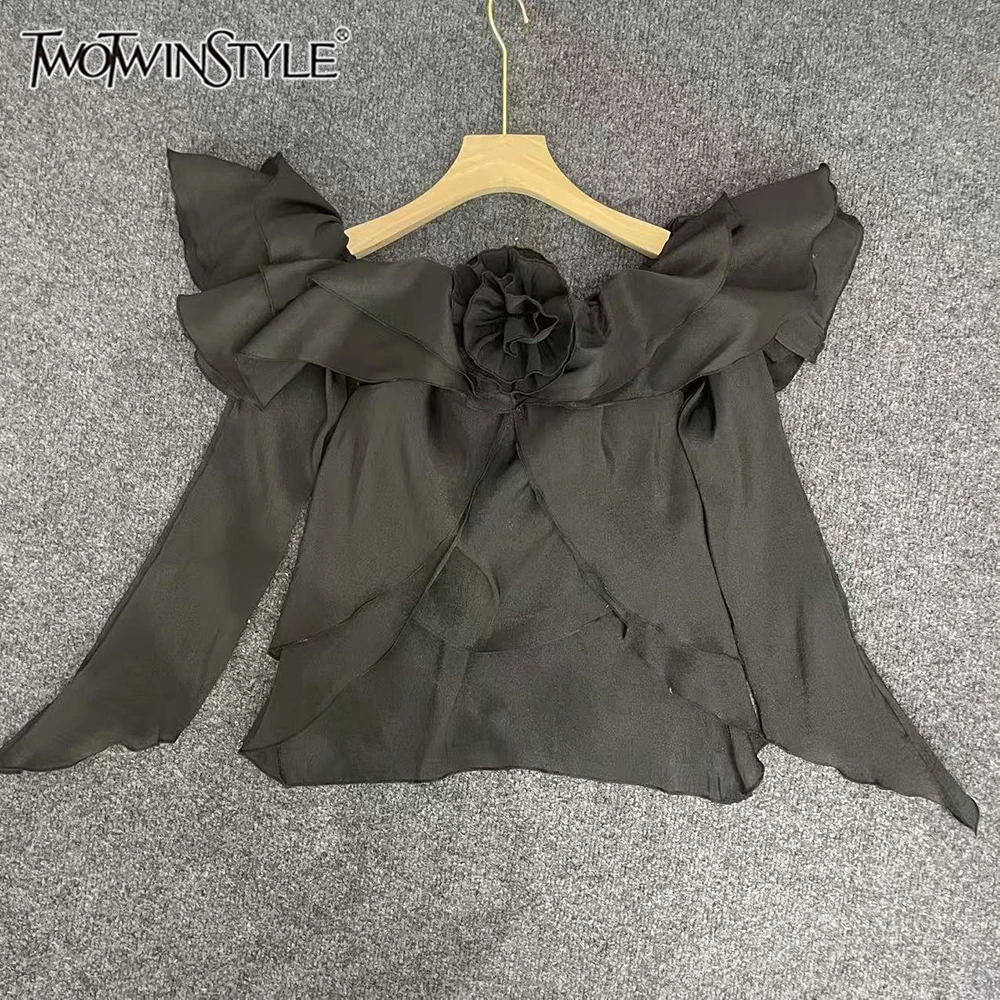 TWOTWINSTYLE Loose Solid Shirts for Women Slash Neck Long Sleeve Spliced Folds Summer Elegant French Shirt Female New KBL557350
TWOTWINSTYLE Loose Solid Shirts for Women Slash Neck Long Sleeve Spliced Folds Summer Elegant French Shirt Female New KBL557350