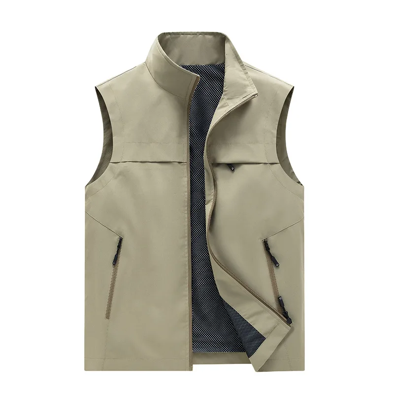 Spring Autumn Men's Outdoor Photography Fishing Workwear Vest Multi Pocket Stand Collar Cardigan Sports Casual Breathable Vest
Spring Autumn Men's Outdoor Photography Fishing Workwear Vest Multi Pocket Stand Collar Cardigan Sports Casual Breathable Vest