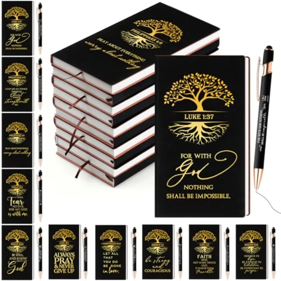 20 Sets/ 40 Pcs Christian Gifts Bulk Mother's Day Religious Notebooks Motivational Pens Tree of Life Bible Verse Leather Prayer
20 Sets/ 40 Pcs Christian Gifts Bulk Mother's Day Religious Notebooks Motivational Pens Tree of Life Bible Verse Leather Prayer