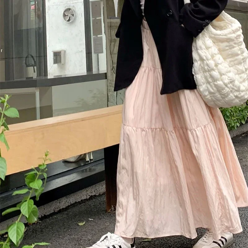 Rimocy Elegant Solid Color Long Skirt Women Korean Style A Line High Waist Skirt Woman 2025 Patchwork Fairy Cake Skirt Female
Rimocy Elegant Solid Color Long Skirt Women Korean Style A Line High Waist Skirt Woman 2025 Patchwork Fairy Cake Skirt Female