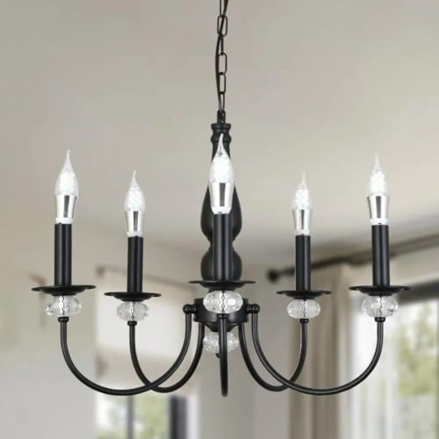 Black Chandelier, 5-Light Farmhouse Candle Chandelier for Living Room, Rustic Industrial Pendant Chandeliers for Dining Room, V
Black Chandelier, 5-Light Farmhouse Candle Chandelier for Living Room, Rustic Industrial Pendant Chandeliers for Dining Room, V