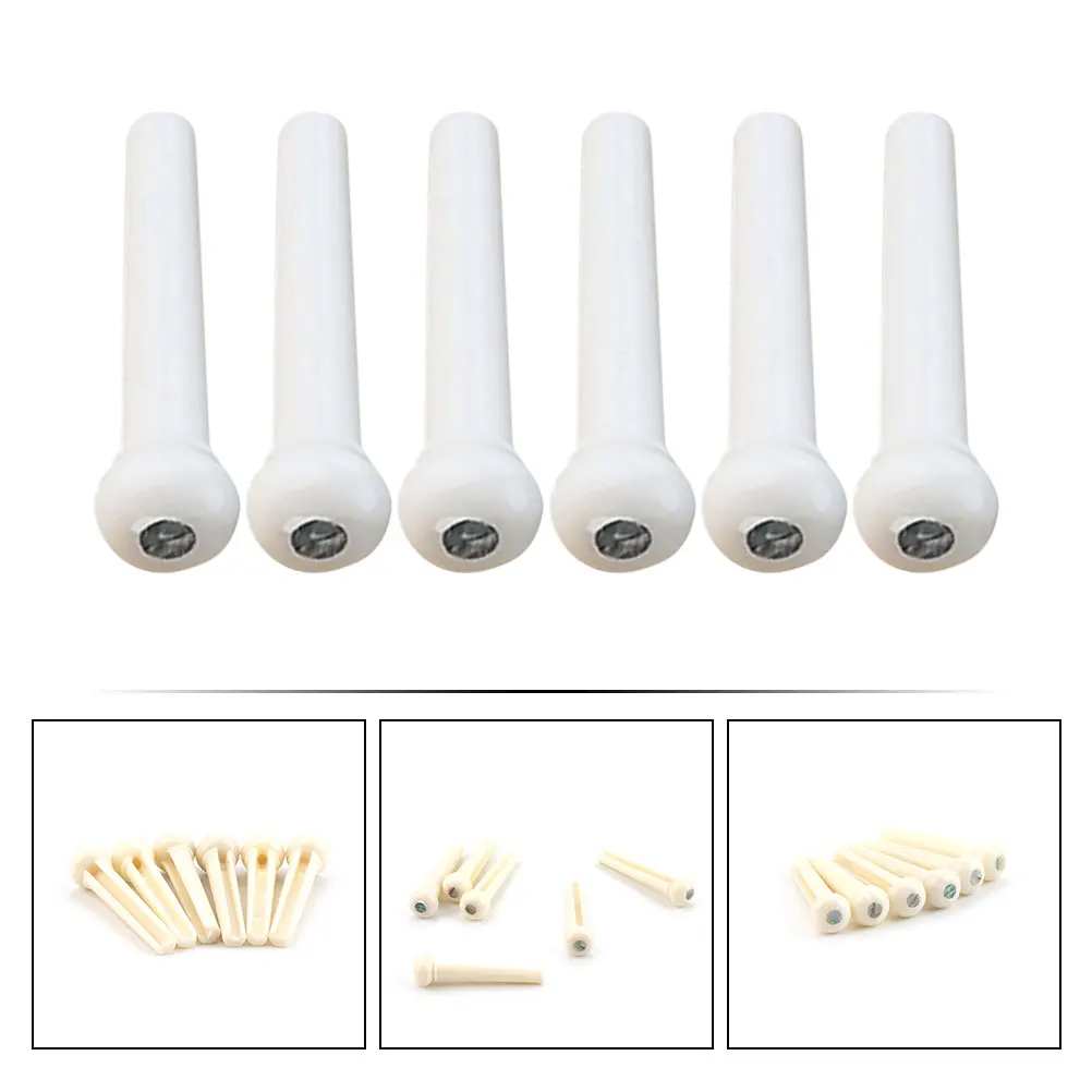 6 Pcs White Plastic String Nails Acoustic Guitar Accessories Folk Parts Replacement Bridge Pin Pegs for Tuning Pins Tailpiece 
6 Pcs White Plastic String Nails Acoustic Guitar Accessories Folk Parts Replacement Bridge Pin Pegs for Tuning Pins Tailpiece