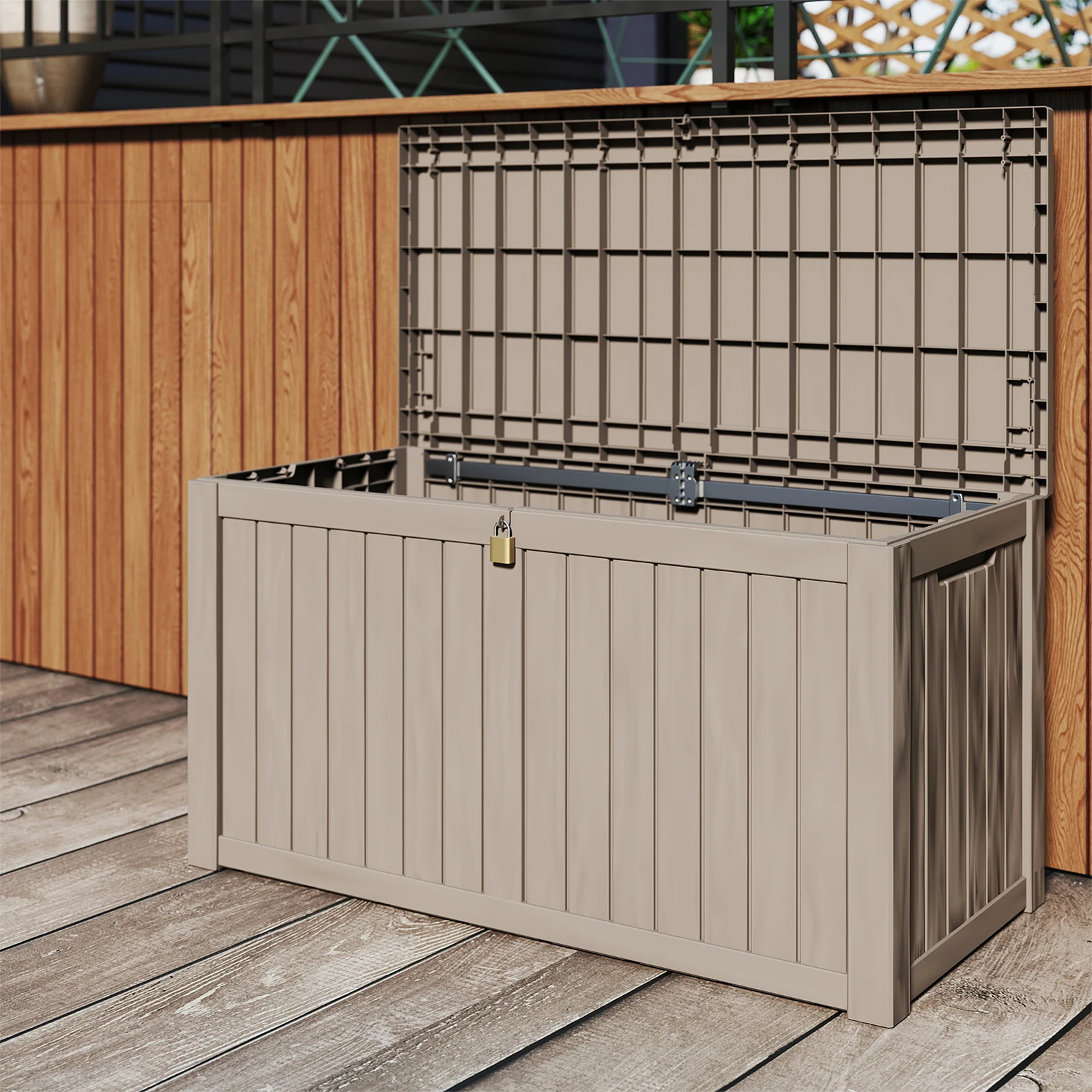 150 Gallon Waterproof Large Storage Box: Indoor/Outdoor Lockable Storage Container - Doubles As temporary Seating for Garden, Pool, and Patio (54.25x28.74x26.50in)
150 Gallon Waterproof Large Storage Box: Indoor/Outdoor Lockable Storage Container - Doubles As temporary Seating for Garden, Pool, and Patio (54.25x28.74x26.50in)