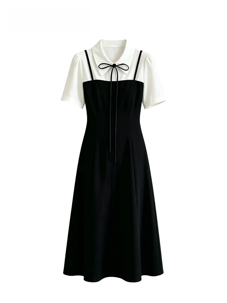 Summer Collar Short Sleeve Dress Women's plus Size College Style A-Line Skirt Polyester Fiber City Walk French Style
Summer Collar Short Sleeve Dress Women's plus Size College Style A-Line Skirt Polyester Fiber City Walk French Style