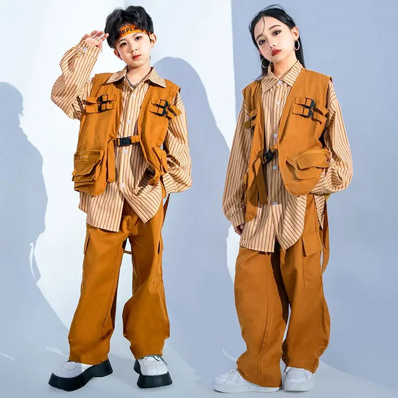 Kids Fashion Ballroom Vest Shirt Pants Jazz Dancing Clothes Hip Hop Costumes for Girls Boys Dancewear Street Casual Dance Wear
Kids Fashion Ballroom Vest Shirt Pants Jazz Dancing Clothes Hip Hop Costumes for Girls Boys Dancewear Street Casual Dance Wear